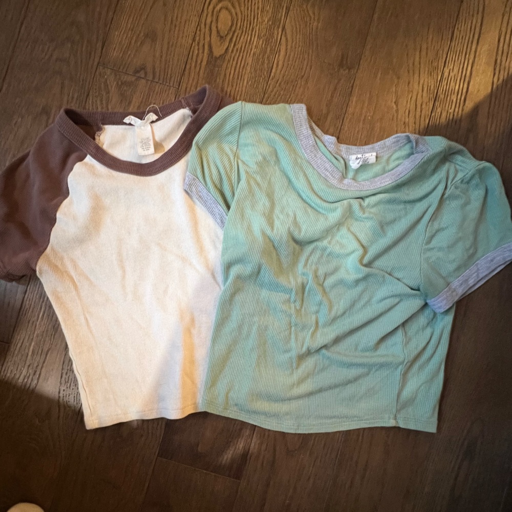 Set Of Two Short Sleeve Color-Block Tops - image 1